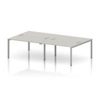 Impulse Bench B2B 4 Person 1400 Silver Frame Bench Desk Dove Grey