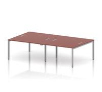 Impulse Bench B2B 4 Person 1400 Silver Frame Office Bench Desk Brick Red