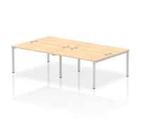 Impulse Bench B2B 4 Person 1400 Silver Frame Office Bench Desk Maple
