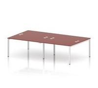 Impulse Bench B2B 4 Person 1400 White Frame Bench Desk Brick Red