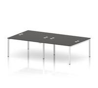 Impulse Bench B2B 4 Person 1400 White Frame Bench Desk Carbon Grey