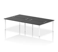 Impulse Bench B2B 4 Person 1400mm White Frame Office Bench Desk Black
