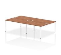 Impulse Bench B2B 4 Person 1400 White Frame Office Bench Desk Walnut