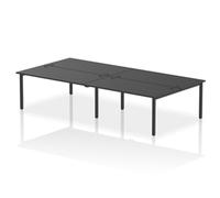 Impulse Bench B2B 4 Person 1600mm Black Frame Office Bench Desk Black