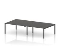 Impulse Bench B2B 4 Person 1600 Black Frame Office Bench Desk Carbon Grey