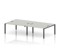 Impulse Bench B2B 4 Person 1600 Black Frame Office Bench Desk Dove Grey