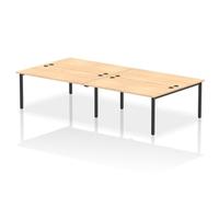 Impulse Bench B2B 4 Person 1600 Black Frame Office Bench Desk Maple