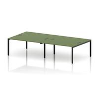 Impulse Bench B2B 4 Person 1600 Black Frame Office Bench Desk Moss Green