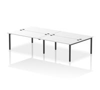 Impulse Bench B2B 4 Person 1600 Black Frame Office Bench Desk White