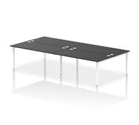 Impulse Bench B2B 4 Person 1600mm White Frame Office Bench Desk Black