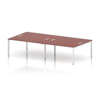 Impulse Bench B2B 4 Person 1600 White Frame Office Bench Desk Brick Red