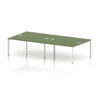 Impulse Bench B2B 4 Person 1600 White Frame Office Bench Desk Moss Green