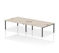 Impulse Bench B2B 4 Person 1800 Black Frame Office Bench Desk Grey Oak