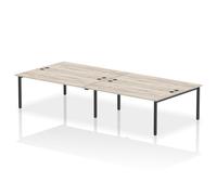Impulse Bench B2B 4 Person 1800 Black Frame Office Bench Desk Grey Oak