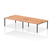 Impulse Bench B2B 4 Person 1800 Black Frame Office Bench Desk Oak