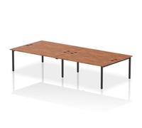 Impulse Bench B2B 4 Person 1800 Black Frame Office Bench Desk Walnut