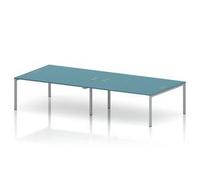 Impulse Bench B2B 4 Person 1800 Silver Frame Bench Desk Dark Teal