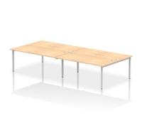 Impulse Bench B2B 4 Person 1800 Silver Frame Office Bench Desk Maple