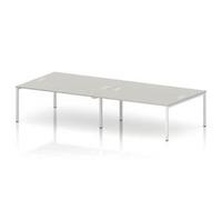 Impulse Bench B2B 4 Person 1800 White Frame Bench Desk Dove Grey
