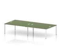 Impulse Bench B2B 4 Person 1800 White Frame Bench Desk Moss Green