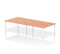Impulse Bench B2B 4 Person 1800 White Frame Office Bench Desk Beech