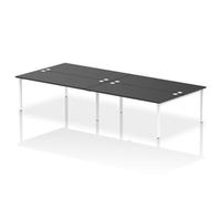 Impulse Bench B2B 4 Person 1800 White Frame Office Bench Desk Black