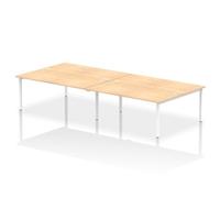 Impulse Bench Bench B2B 4 Person 1800 White Frame Office Bench Desk Maple
