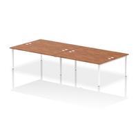 Impulse Bench B2B 4 Person 1800 White Frame Office Bench Desk Walnut