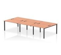Impulse Bench B2B 6 Person 1200 Black Frame Office Bench Desk Beech