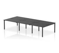 Impulse Bench B2B 6 Person 1200mm Black Frame Office Bench Desk Black