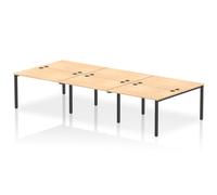 Impulse Bench B2B 6 Person 1200 Black Frame Office Bench Desk Maple
