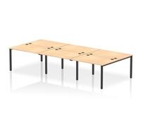 Impulse Bench B2B 6 Person 1200 Black Frame Office Bench Desk Maple