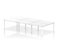 Impulse Bench B2B 6 Person 1200 White Frame Office Bench Desk White