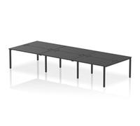 Impulse Bench B2B 6 Person 1400mm Black Frame Office Bench Desk Black
