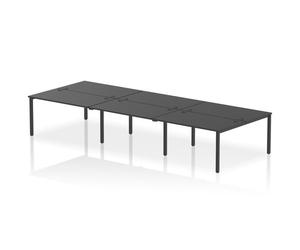 Impulse Bench B2B 6 Person 1400 Black Frame Office Bench Desk Black