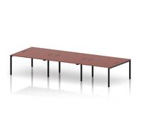 Impulse Bench B2B 6 Person 1400 Black Frame Office Bench Desk Brick Red