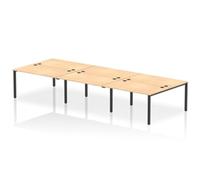 Impulse Bench B2B 6 Person 1400 Black Frame Office Bench Desk Maple