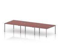 Impulse Bench B2B 6 Person 1400 Silver Frame Bench Desk Brick Red