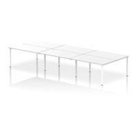 Impulse Bench B2B 6 Person 1400 White Frame Office Bench Desk White