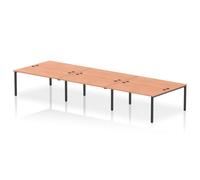 Impulse Bench B2B 6 Person 1600 Black Frame Office Bench Desk Beech
