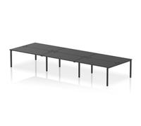 Impulse Bench B2B 6 Person 1600 Black Frame Office Bench Desk Black
