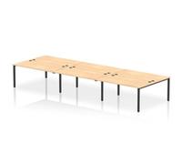 Impulse Bench B2B 6 Person 1600 Black Frame Office Bench Desk Maple