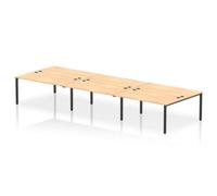 Impulse Bench B2B 6 Person 1600 Black Frame Office Bench Desk Maple
