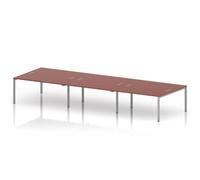 Impulse Bench B2B 6 Person 1600 Silver Frame Office Bench Desk Brick Red