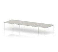 Impulse Bench B2B 6 Person 1600 White Frame Bench Desk Dove Grey