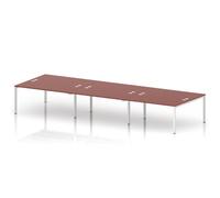 Impulse Bench B2B 6 Person 1600 White Frame Office Bench Desk Brick Red