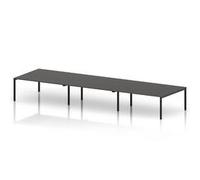 Impulse Bench B2B 6 Person 1800 Black Frame Bench Desk Carbon Grey