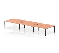 Impulse Bench B2B 6 Person 1800 Black Frame Office Bench Desk Beech