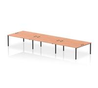 Impulse Bench B2B 6 Person 1800 Black Frame Office Bench Desk Beech