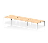 Impulse Bench B2B 6 Person 1800 Black Frame Office Bench Desk Maple